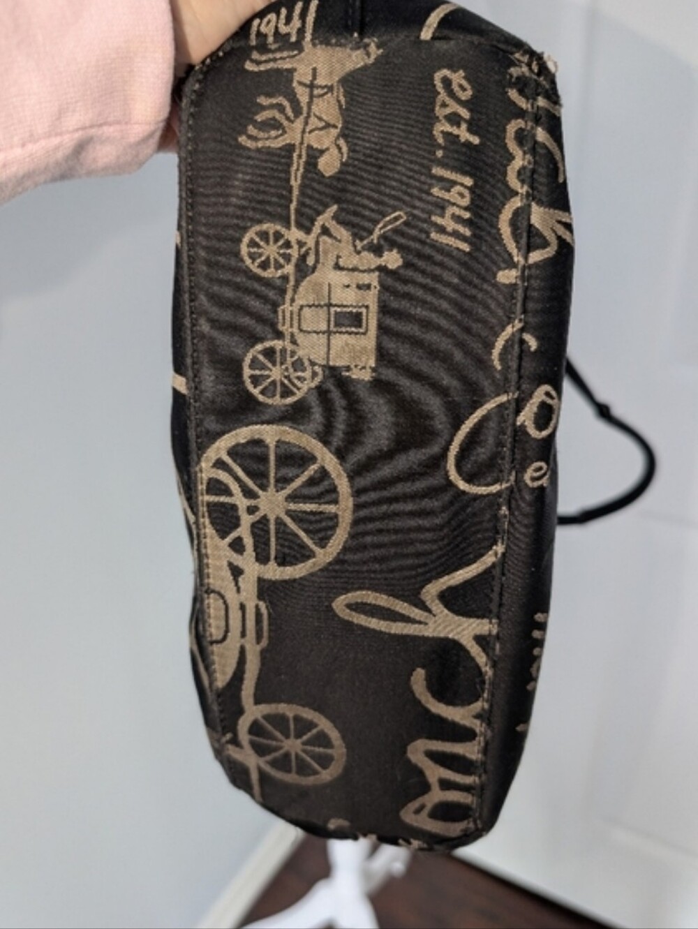 Coach Horse and Carriage Pleated Canvas Satchel PROJECT BAG - Picture 3 of 14